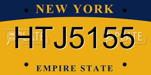 HTJ5155 New York License Plate