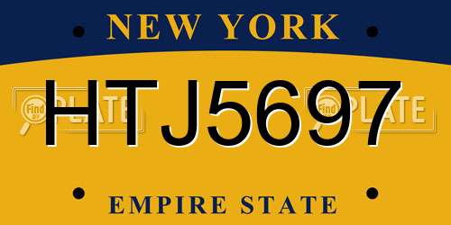 HTJ5697 New York License Plate