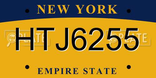 HTJ6255 New York License Plate
