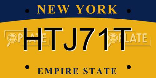 HTJ71T New York License Plate