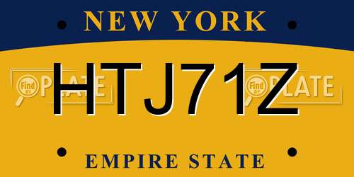 HTJ71Z New York License Plate