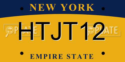 HTJT12 New York License Plate