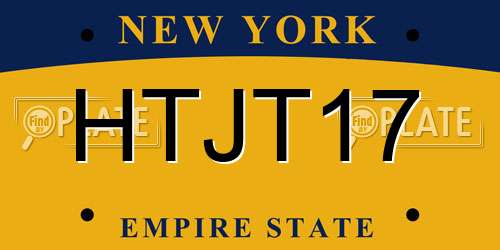 HTJT17 New York License Plate