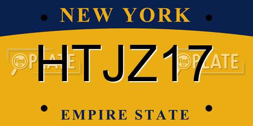 HTJZ17 New York License Plate