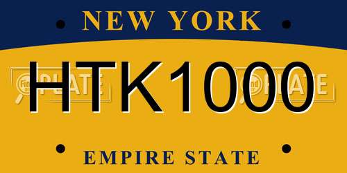 HTK1000 New York License Plate