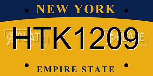 HTK1209 New York License Plate