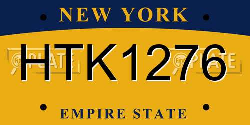 HTK1276 New York License Plate