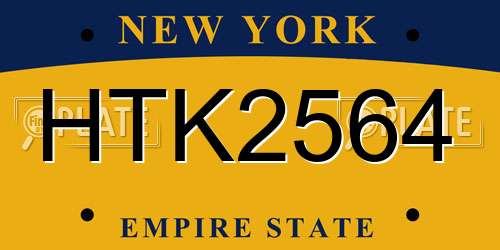 HTK2564 New York License Plate