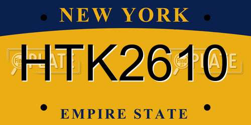 HTK2610 New York License Plate