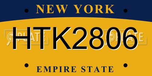 HTK2806 New York License Plate