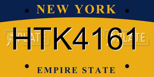 HTK4161 New York License Plate