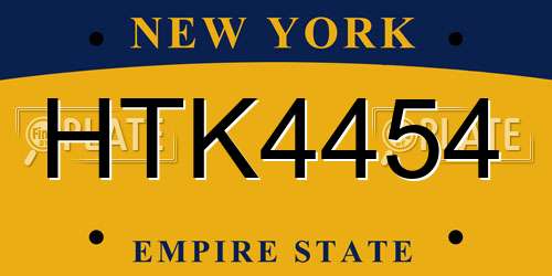 HTK4454 New York License Plate