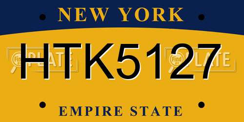 HTK5127 New York License Plate