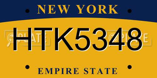 HTK5348 New York License Plate