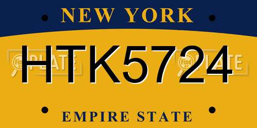 HTK5724 New York License Plate