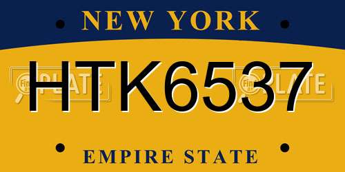 HTK6537 New York License Plate