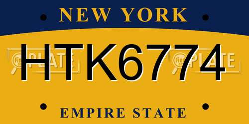 HTK6774 New York License Plate