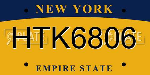 HTK6806 New York License Plate