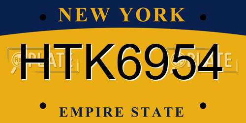 HTK6954 New York License Plate