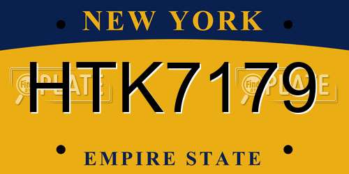 HTK7179 New York License Plate