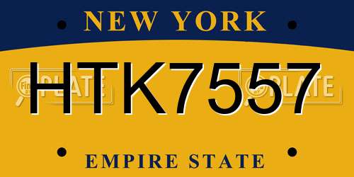 HTK7557 New York License Plate