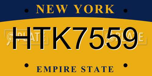 HTK7559 New York License Plate