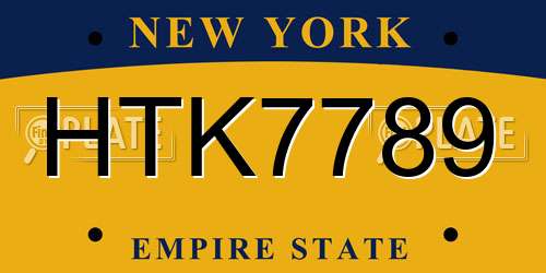 HTK7789 New York License Plate