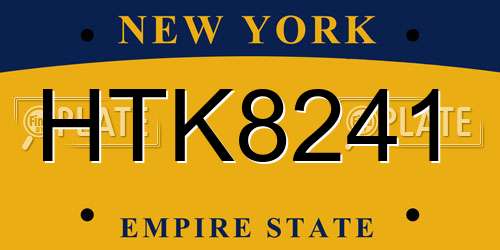 HTK8241 New York License Plate