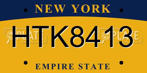 HTK8413 New York License Plate