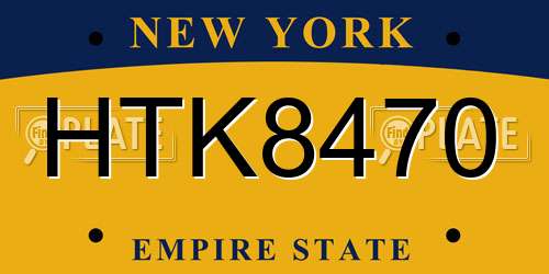 HTK8470 New York License Plate