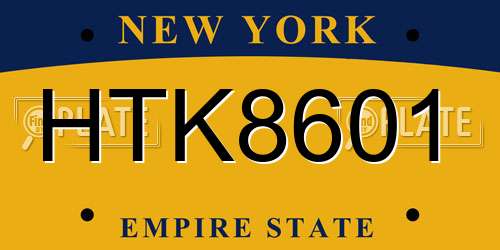 HTK8601 New York License Plate