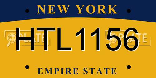 HTL1156 New York License Plate
