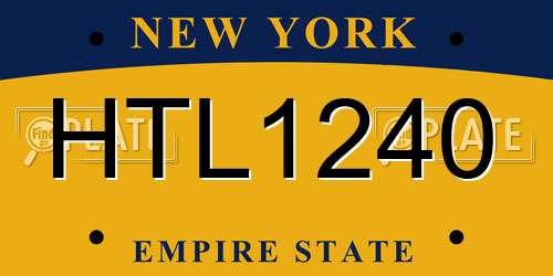 HTL1240 New York License Plate