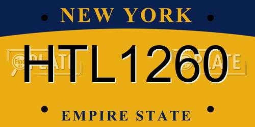 HTL1260 New York License Plate