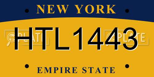 HTL1443 New York License Plate