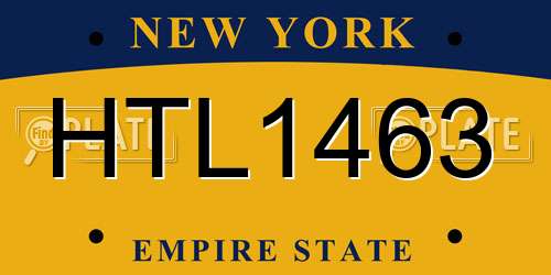 HTL1463 New York License Plate