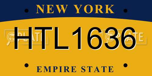 HTL1636 New York License Plate