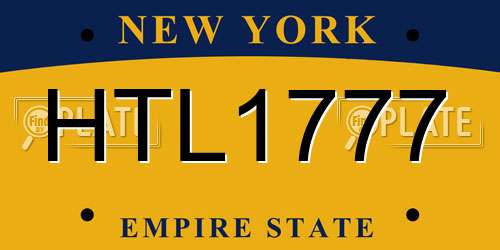 HTL1777 New York License Plate