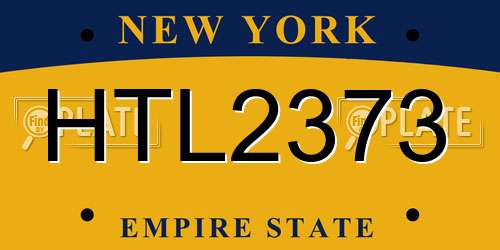 HTL2373 New York License Plate