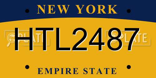 HTL2487 New York License Plate