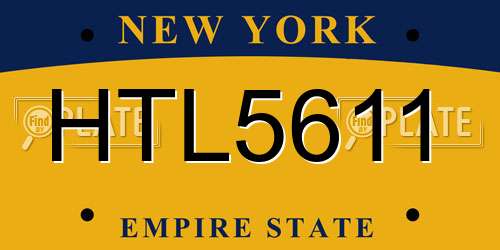 HTL5611 New York License Plate
