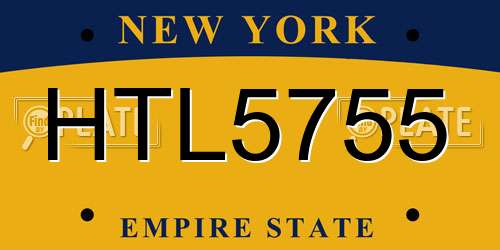 HTL5755 New York License Plate