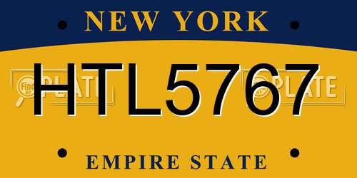 HTL5767 New York License Plate