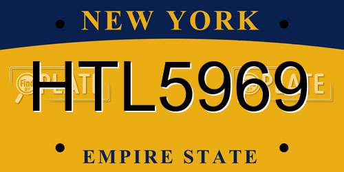 HTL5969 New York License Plate