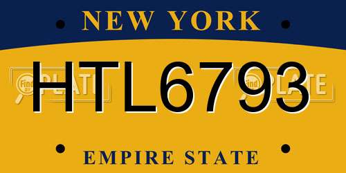 HTL6793 New York License Plate