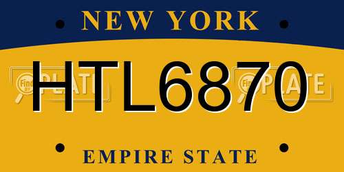 HTL6870 New York License Plate