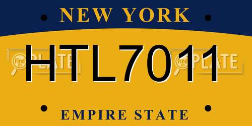 HTL7011 New York License Plate