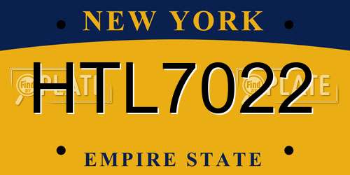 HTL7022 New York License Plate