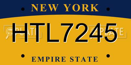 HTL7245 New York License Plate