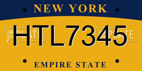 HTL7345 New York License Plate